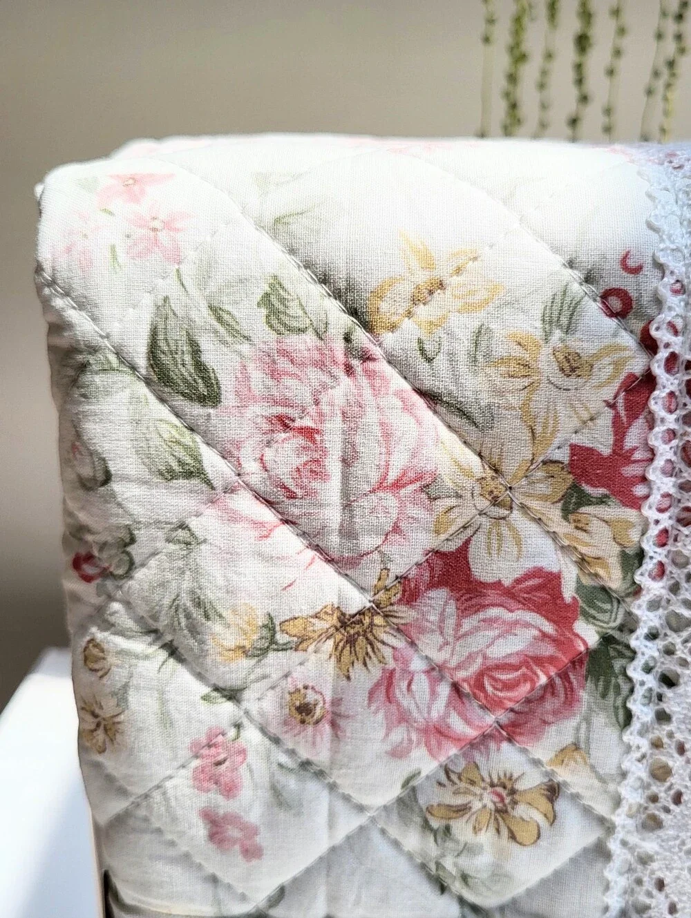 The Farmhouse by Rachel Ashwell QUEEN 3pc Ribbon Quilt Set Cottagecore Pink